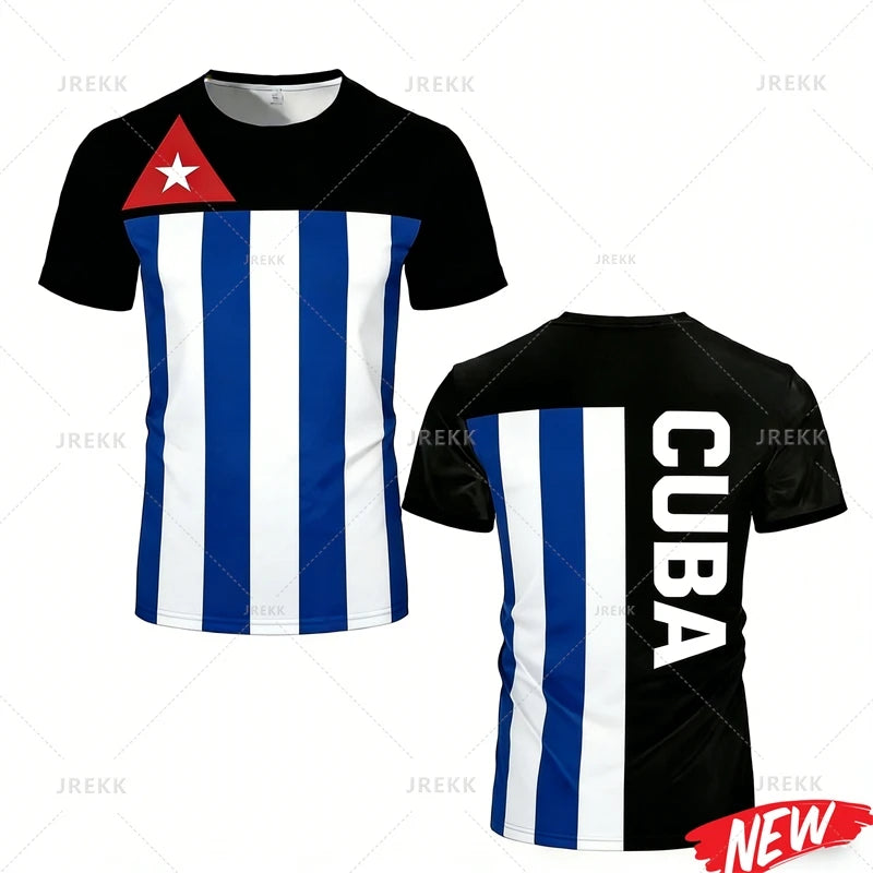 Cuba Flag Pattern T Shirt