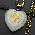 Pink Love Heart Crystal Hebrew Star of David Pendant Necklace