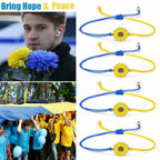Handmade Blue & Yellow Ukraine Country Peace Love Bracelet