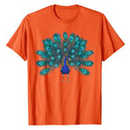Blue Peacock T-Shirt Feathers