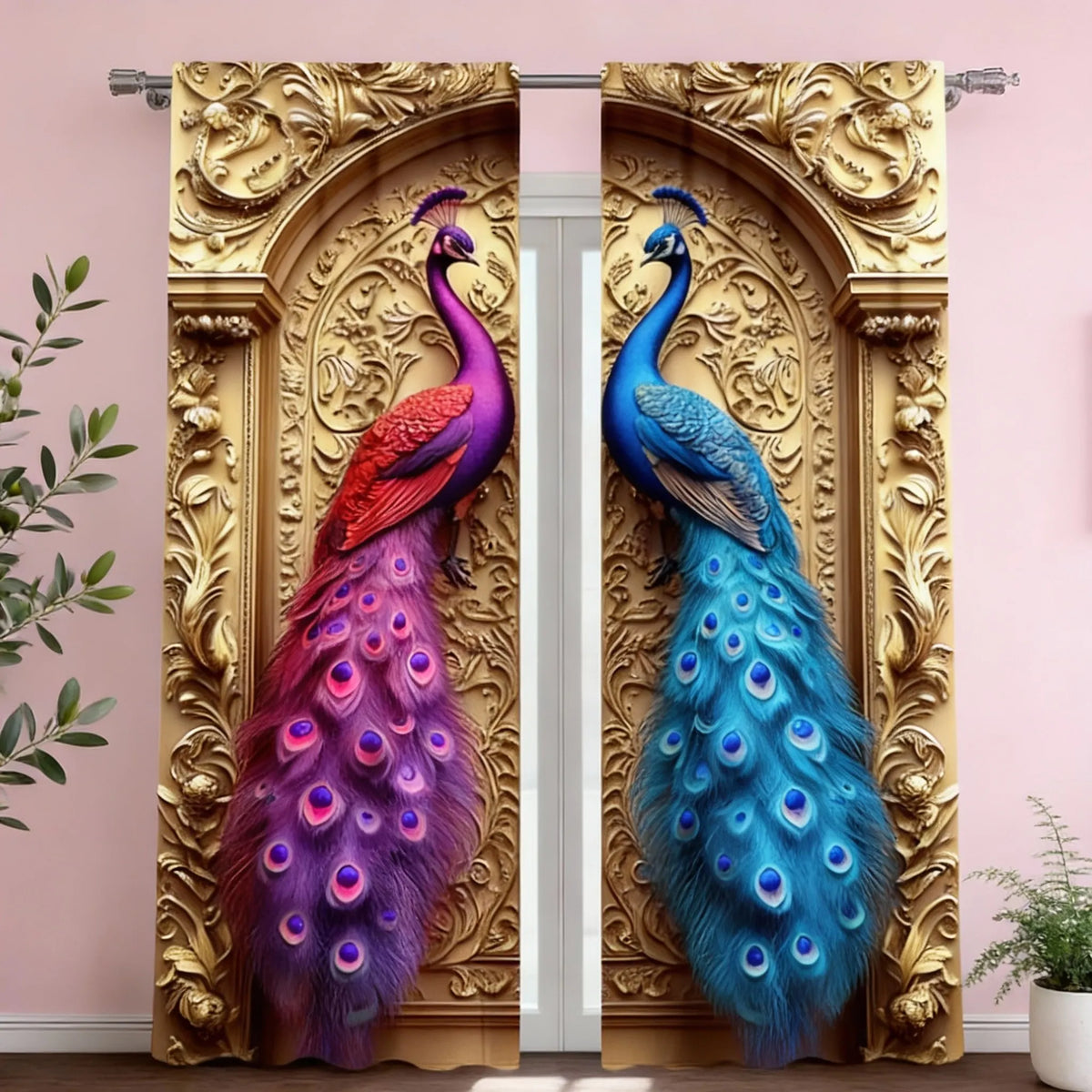 Peacock Gothic Curtains