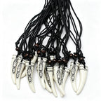 Retro Carved Elephant Faux Tusk Necklaces