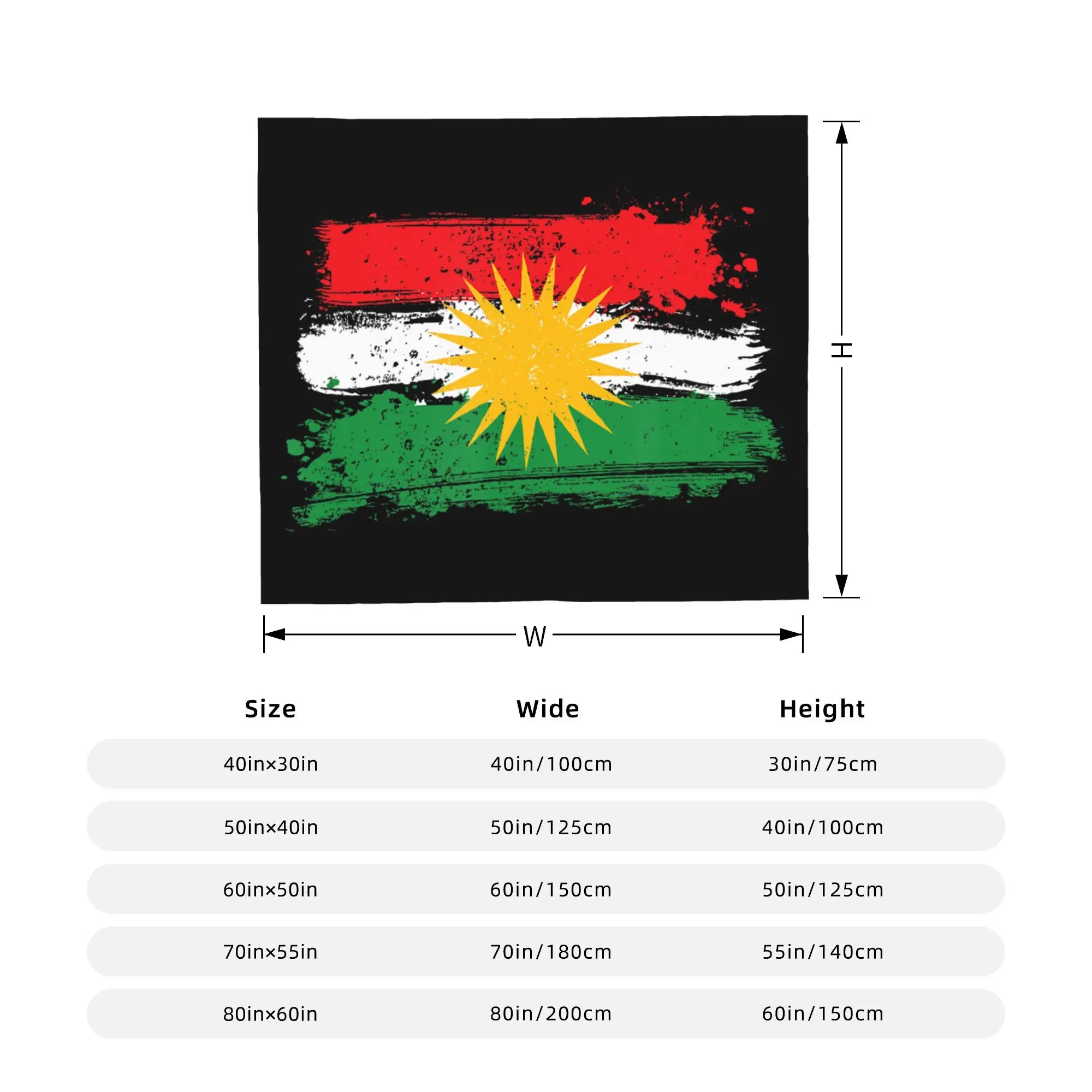 Kurdistan Flag Blankets