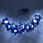 1.65M 10LED Judaism Mogen David Star Lights String Hanukkah Shavuot