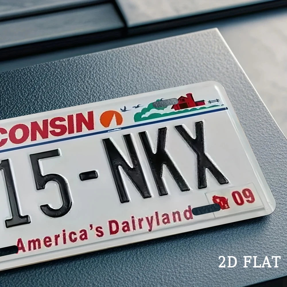 2D Flat, Wisconsin Vintage High-Quality Decorative Sign