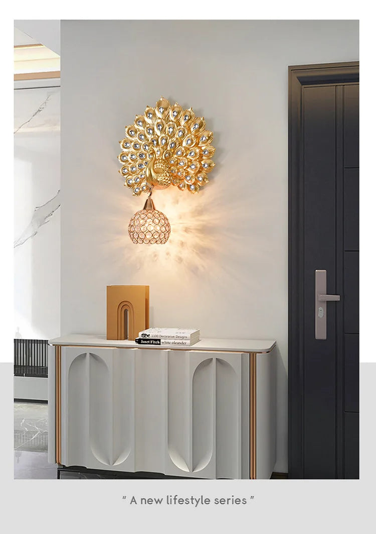 Creative Peacock Wall Lamp