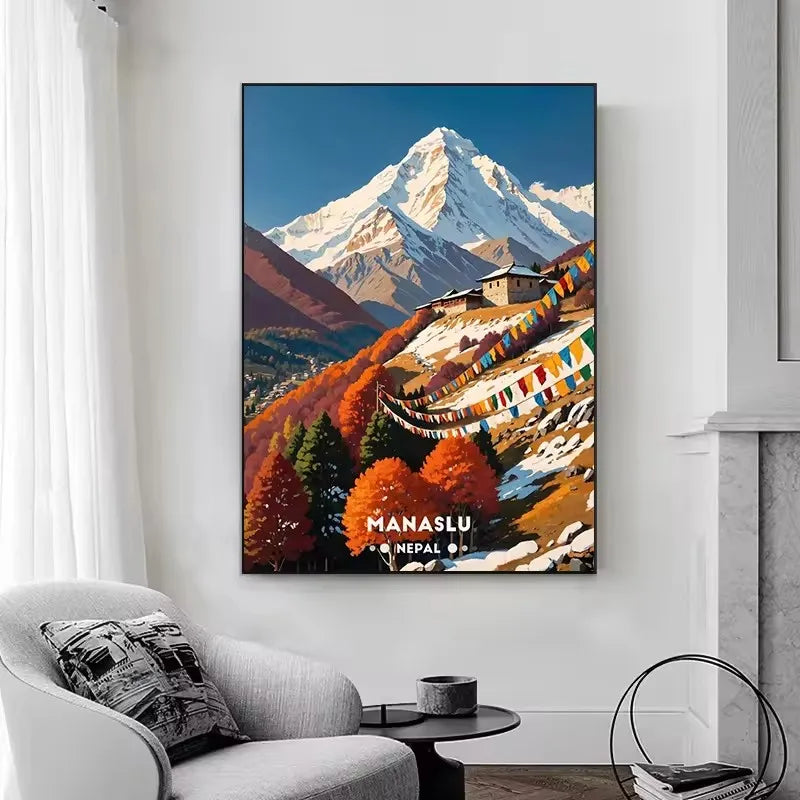Stunning Mountain Landscape Posters Himalayan Nepal