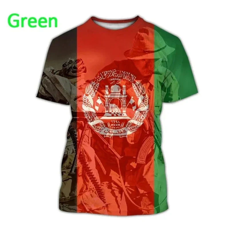 3D Print Afghanistan Flag T-Shirt