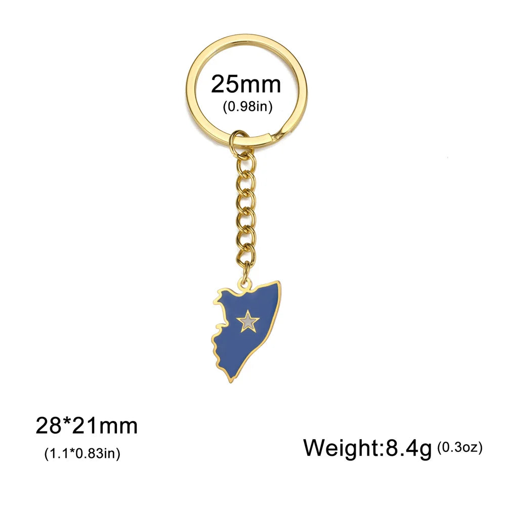 Eueavan Somali Map Pendant Keychains