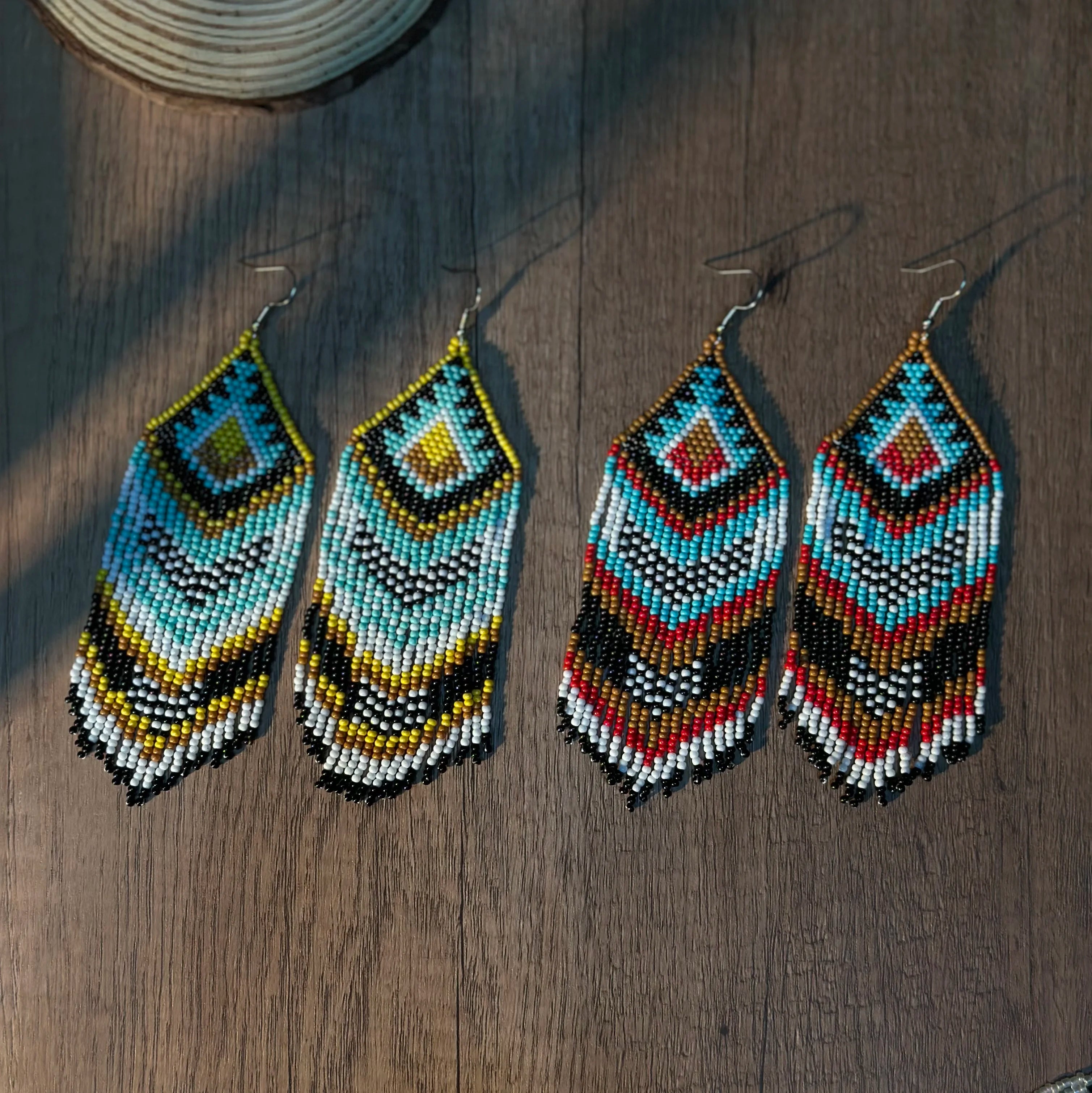 Bohemian Style Geometric Tassel Earrings Tribal Style