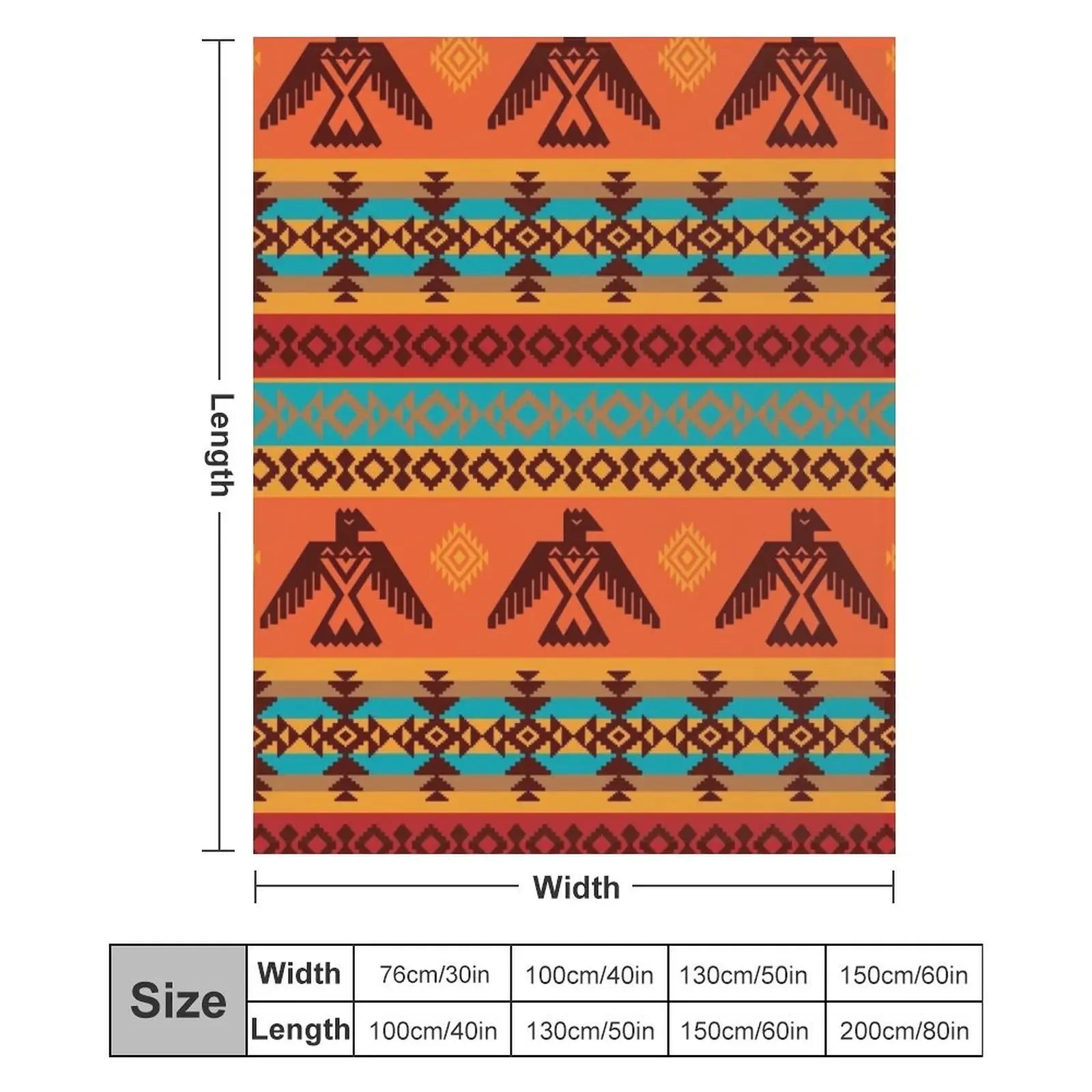 Native American Indian Thunderbird Pattern Throw Blanket