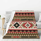 Native American Navajo Boho Aztec Pattern Blanket