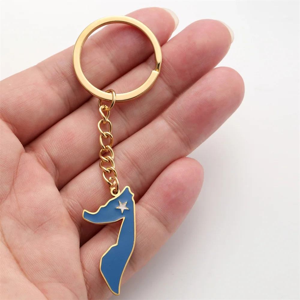 Eueavan Somali Map Pendant Keychains