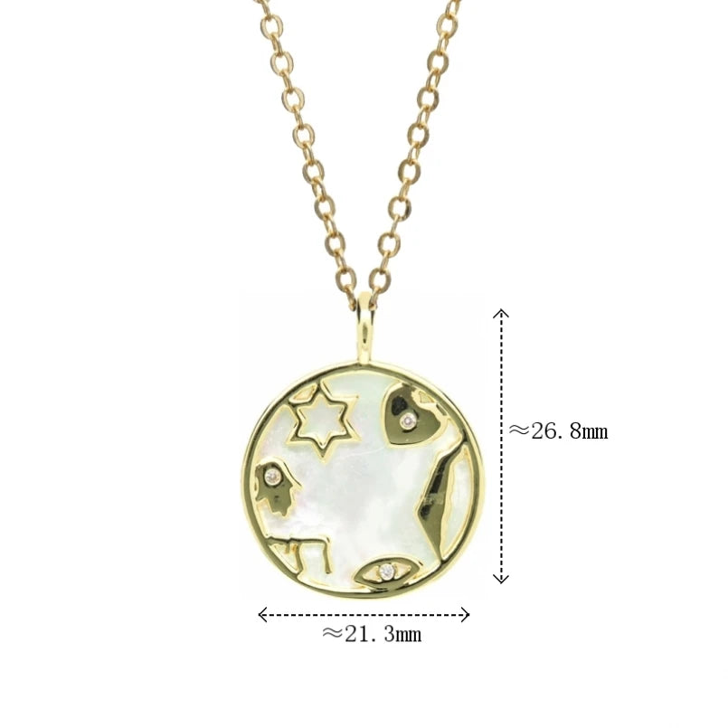 Hebrew Letter Chai Copper Pendant Necklace