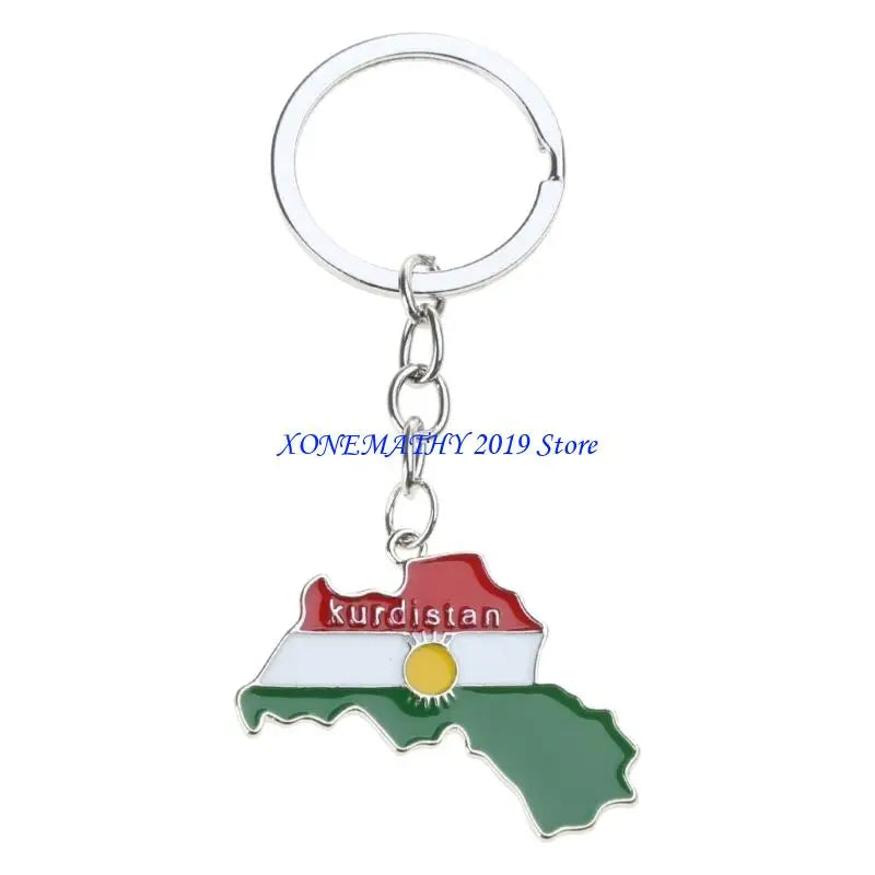 Kurdistan Map Flag Pendant Necklace, Keychain
