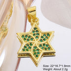 Gold Plated Handmade Colorful Star Of David Charms