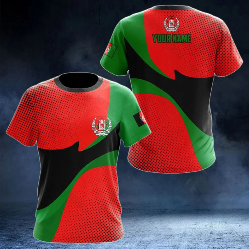 Summer Customized Afghanistan Flag Graphic T-shirts