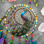 Peacock Colorful Feathers Dream Catcher