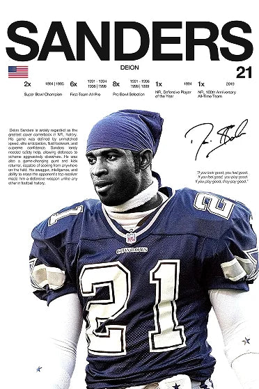 Classic American Football Sports Star Art Poster