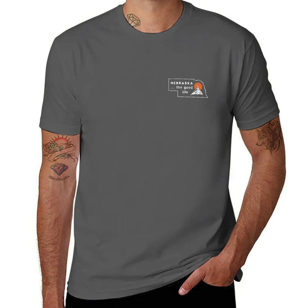 Nebraska Map - The Good Life T-Shirt