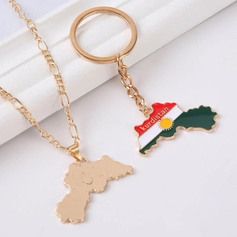 Kurdistan Map Necklace, Keychain