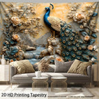 Peacock Waterfall Tapestry