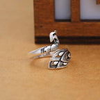 Sterling Silver Peacock Adjustable Rings