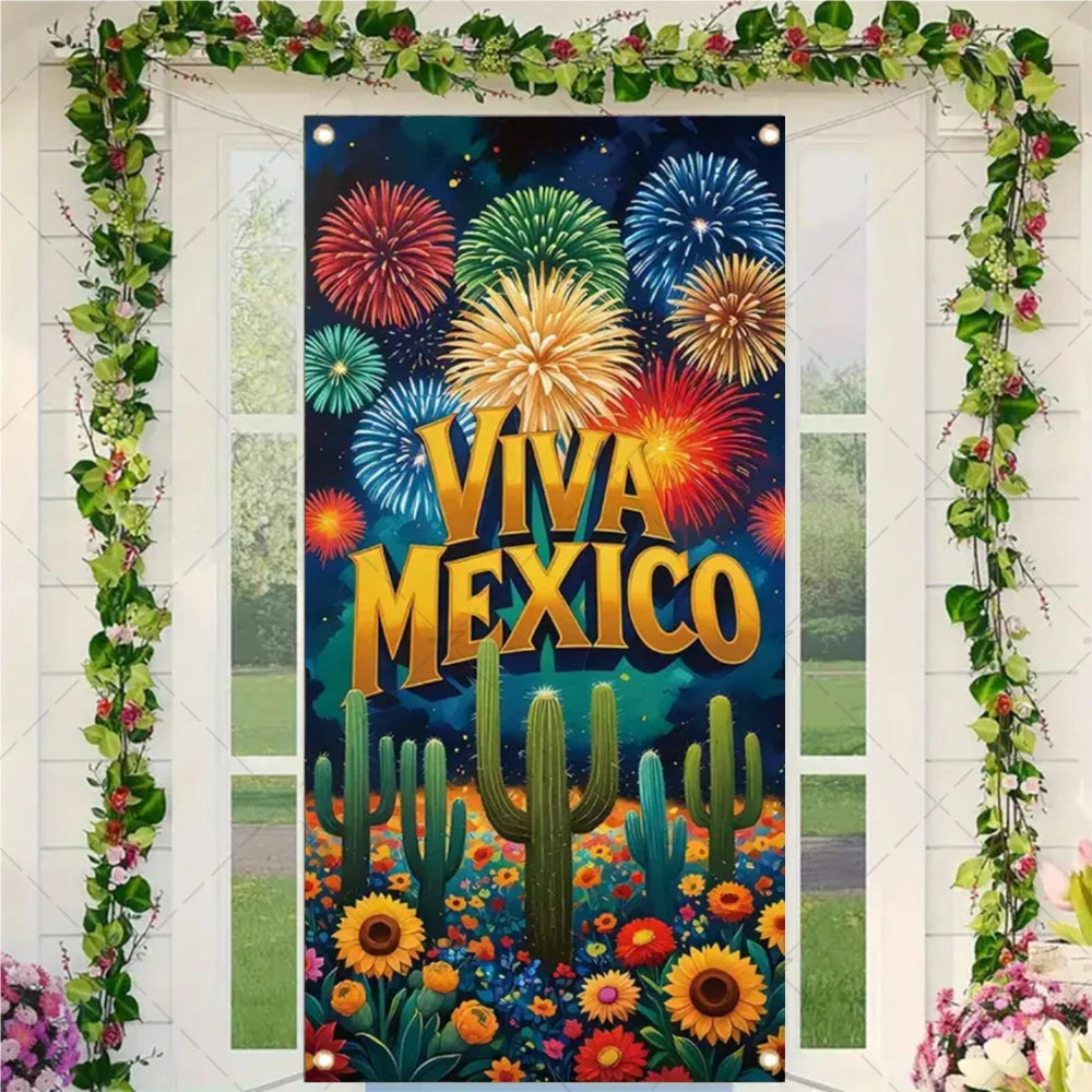 Festival Mexican Lndependence Day Door Banner
