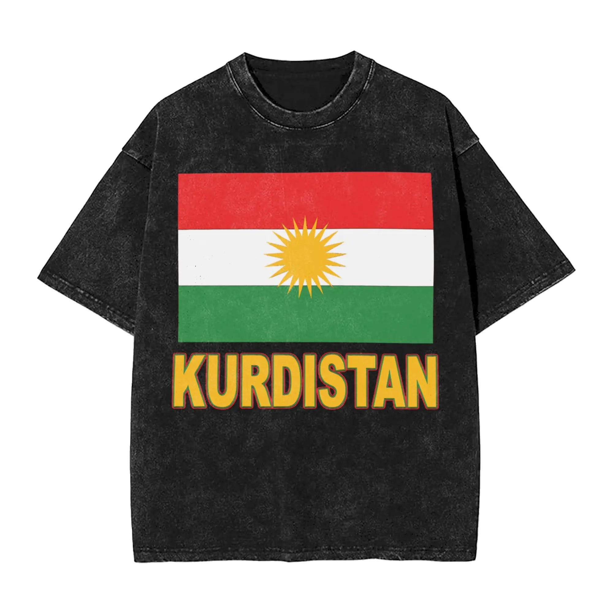 تيشيرت رجالي ونسائي أنا أحب كردستان بتصميم عتيق مغسول 100% قطن ملابس مضحكة بأكمام قصيرة ورقبة مستديرة مقاس 6XL