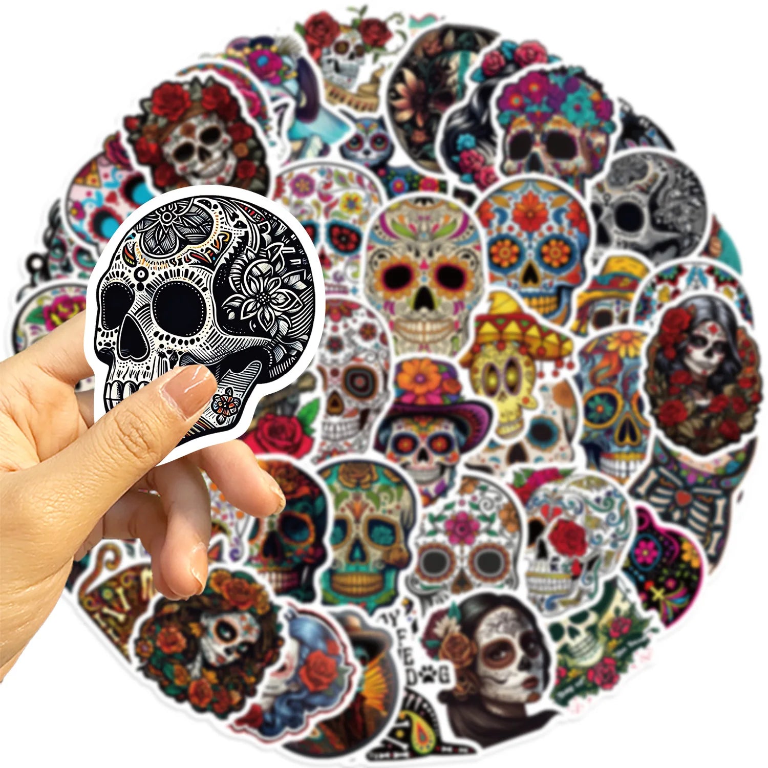 10/30/50PCS Day of the Dead Stickers Skull