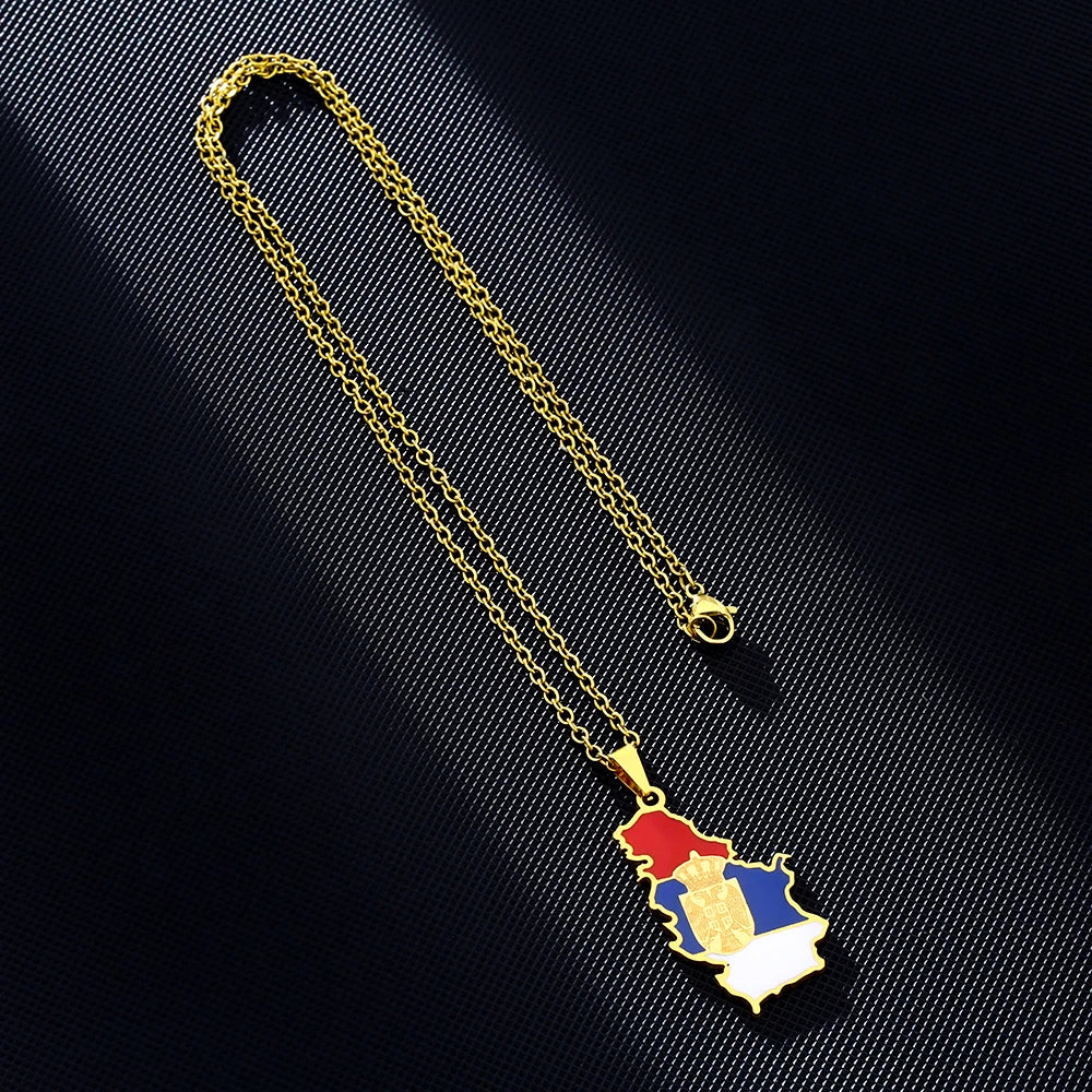 Serbia Map Necklace