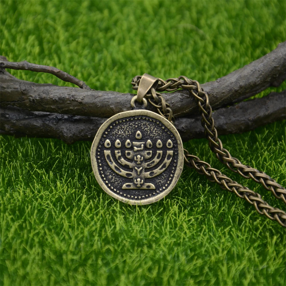 Nostalgia Judaica Menorah Pendant Jewish Jewelry Necklace
