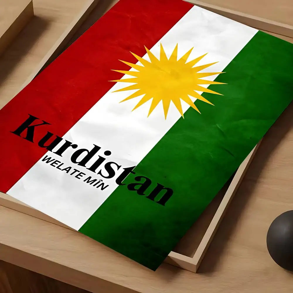 Vintage Waterproof Kurdistan Flag Poster