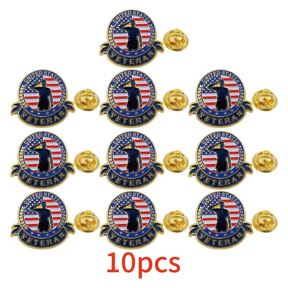 5/10/50/100 Pcs US Veteran Pins– Patriotic American Flag