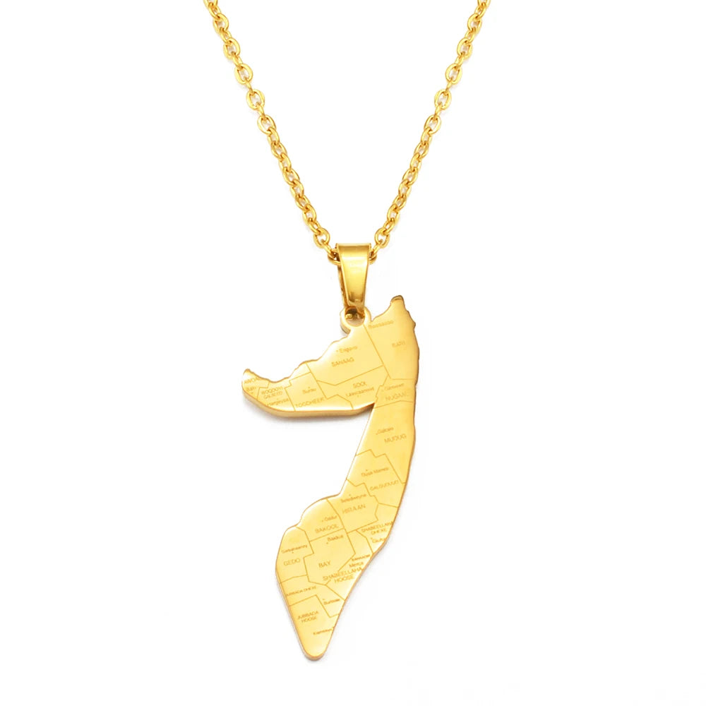 Somalia Map Pendant Necklaces