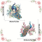 2 Pcs Beautiful Peacock Hanging Diamond Craft Painting Kit