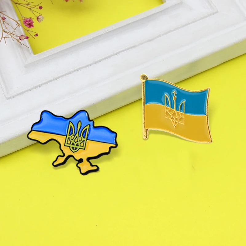 Ukraine Map Enamel Pins