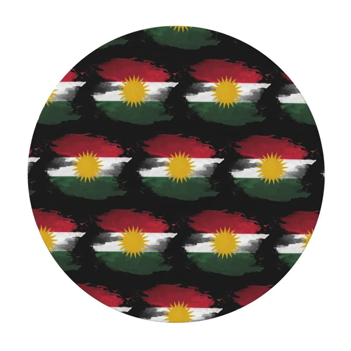 Kurdistan Flag Waterproof Round Tablecloth