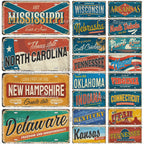 USA License Plate Landmark Metal