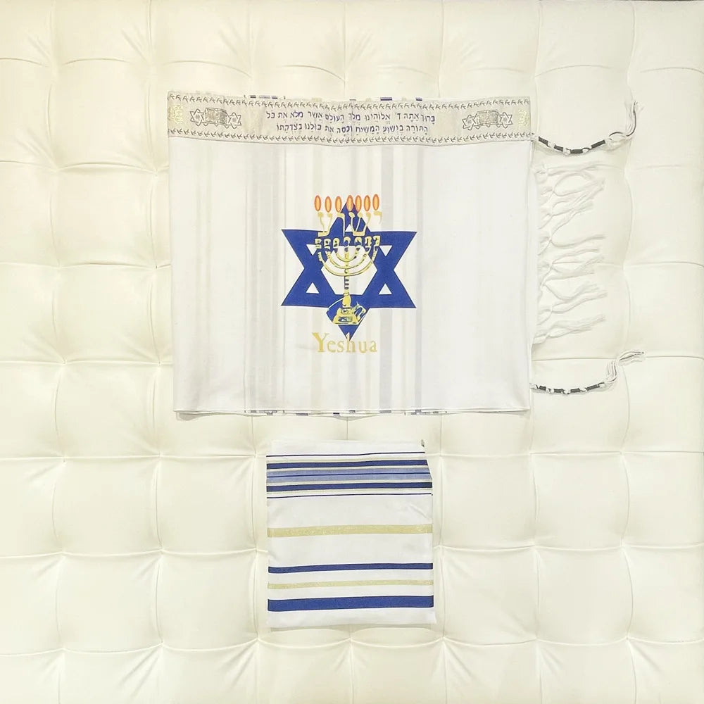 Menorah Tallit Jewish Talit Scarf