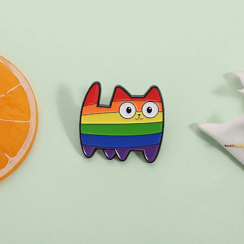 LGBT Rainbow Cat Enamel Pin