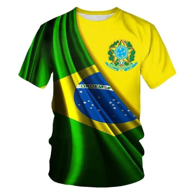 Brazil Flag Graphic Tee for Men