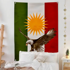 Kurdistan Eagle Map Azadi Flag