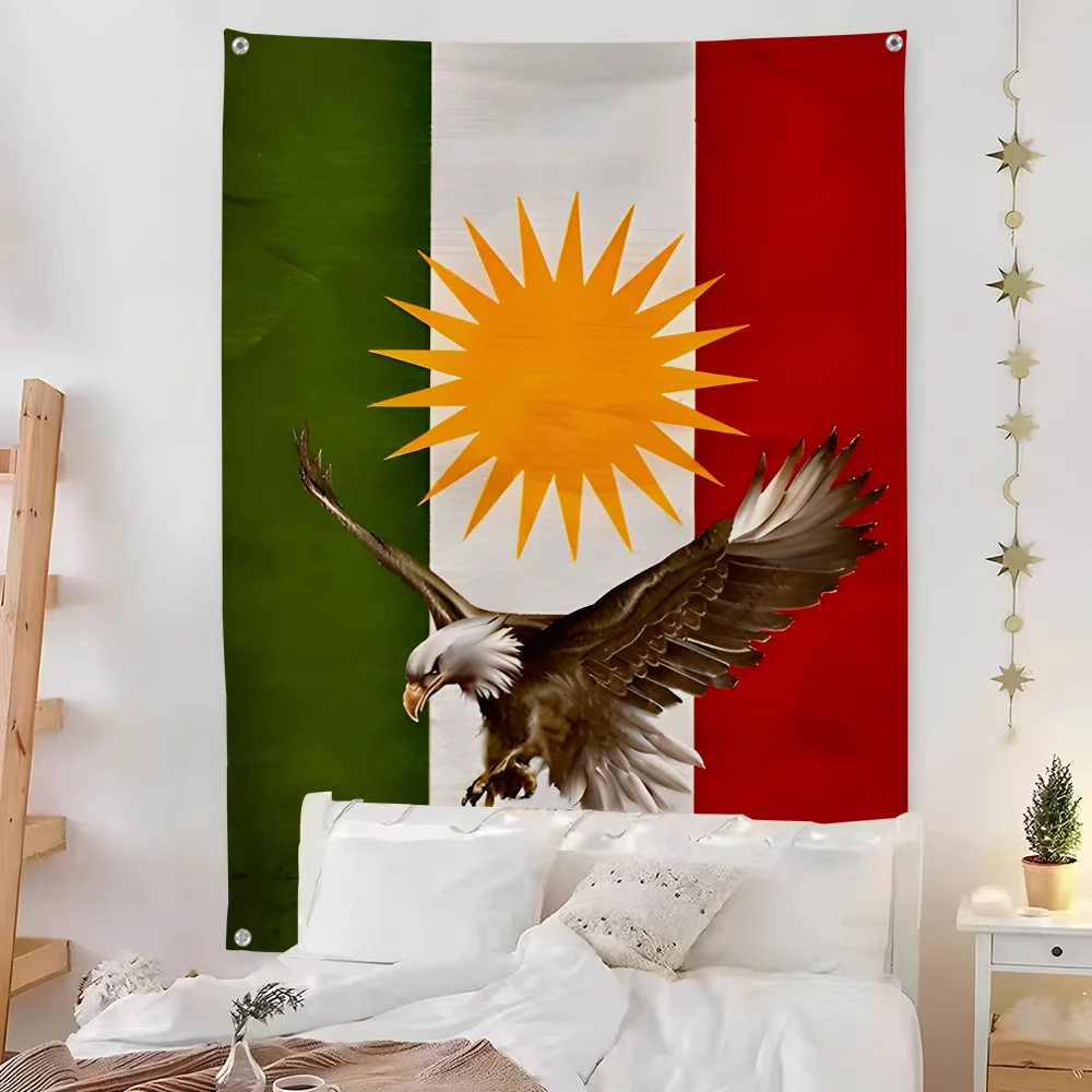 Kurdistan Eagle Map Azadi Flag