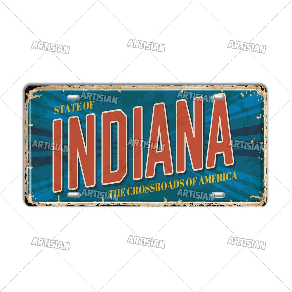 USA License Plate Landmark Metal