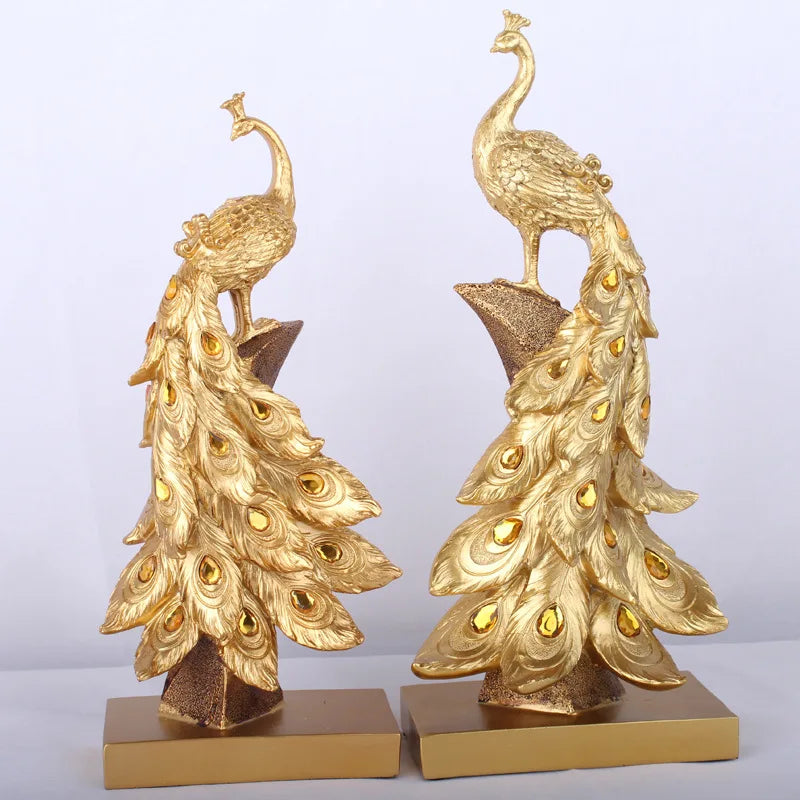 Peacock Decor Statue Sculpture