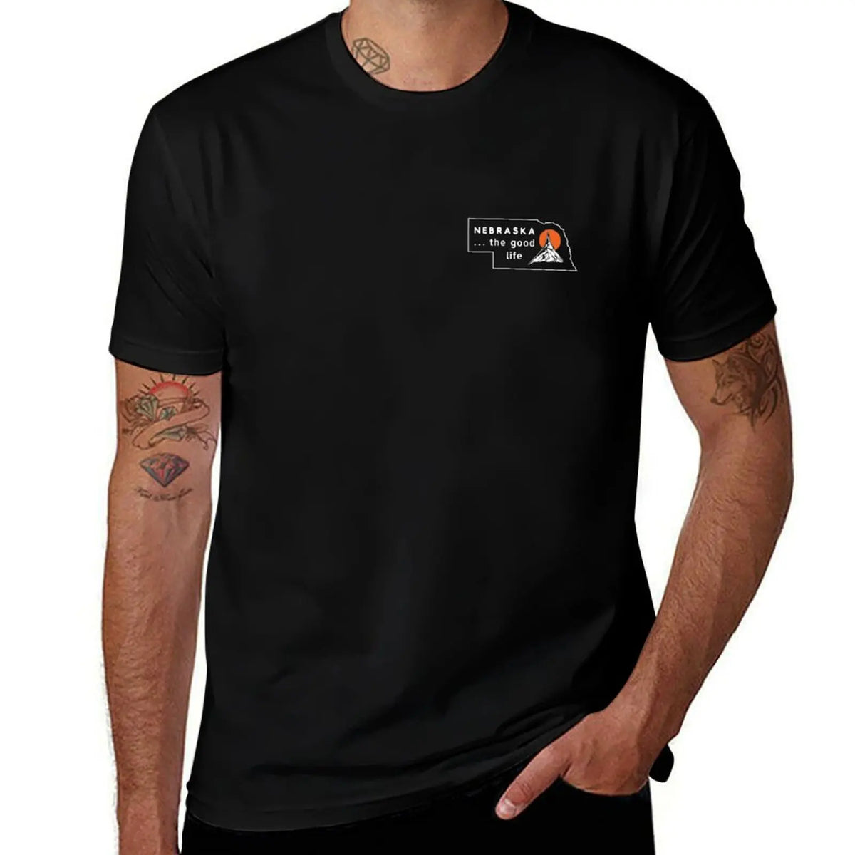 Nebraska Map - The Good Life T-Shirt