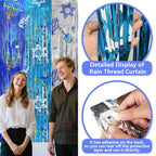 Hanukkah Rain Silk Curtains - Jewish Festival Party Decor