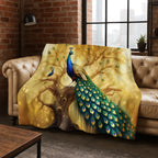 Exquisite Peacock Bird Animal Flannel Blanket Soft Warm