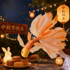 Mid-Autumn Festival Koi Lantern Glowing